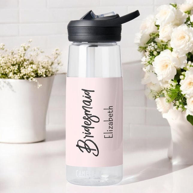 Bridesmaid Blush Pink Brautparty Trinkflasche (Von Creator hochgeladen)