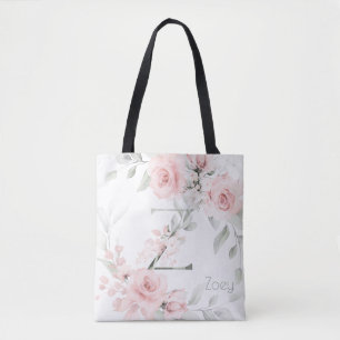 Bridesmaid Blush Pink Rose Monogram Z Tasche
