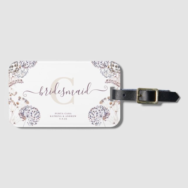 Bridesmaid Boho Luggage Tags Gepäckanhänger (Vorderseite (Horizontal))
