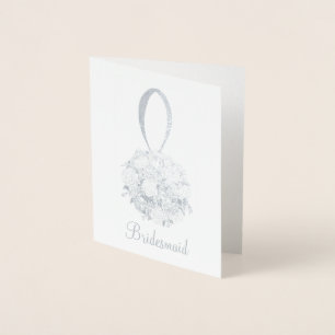 Bridesmaid Brautparty Floral Wedding Bouquet Folienkarte