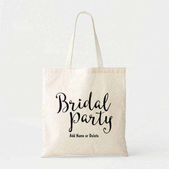 Bridesmaid Bridal Party Budget Canvas Tote Bag Tragetasche (Vorne)