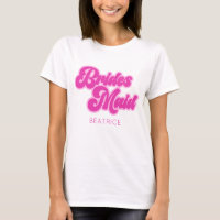 Bridesmaid Bubblegum Pink Retro Individuelle Name