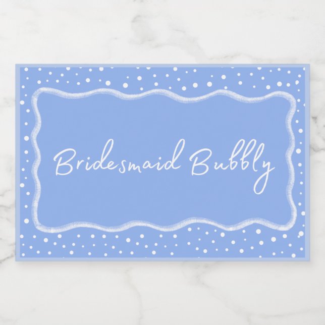 Bridesmaid Bubbly Mini Sparkling Wine Étiquette (Étiquettes simples)