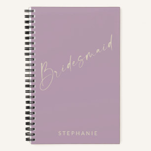 Bridesmaid Chic Minimalistisch Lilac Personalisier Notizbuch