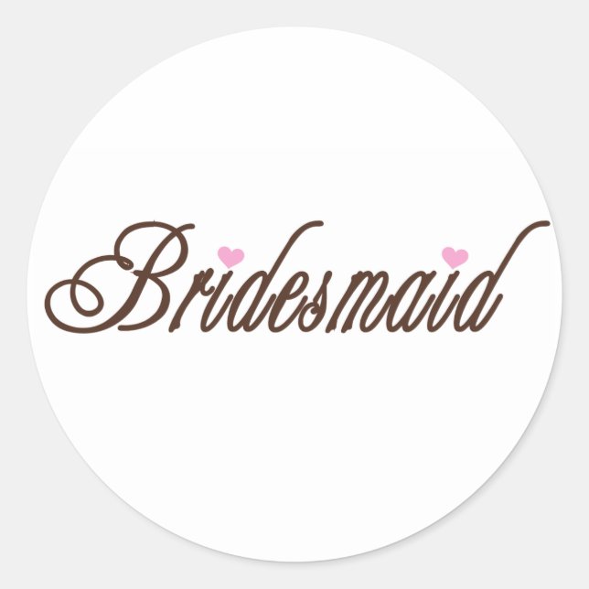 Bridesmaid Classy Browns Runder Aufkleber (Vorderseite)