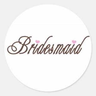 Bridesmaid Classy Browns Runder Aufkleber