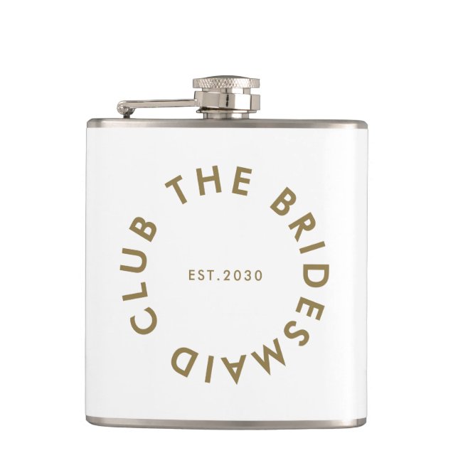 Bridesmaid Club Bachelorette Flachmann (Vorderseite)