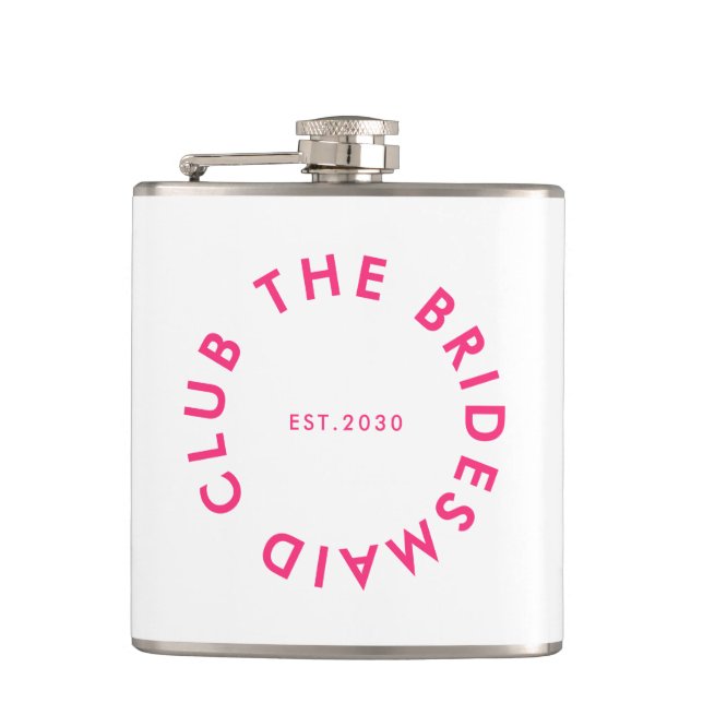 Bridesmaid Club Bachelorette Flachmann (Vorderseite)