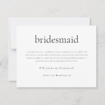 Bridesmaid Definition Vorschlagskarte