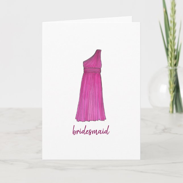 Bridesmaid Dress Wedding Brautparty Card Einladung (Vorderseite)