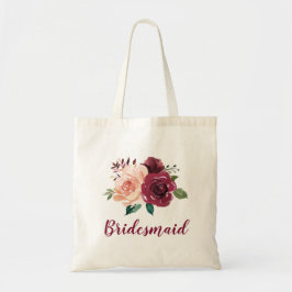 Bridesmaid Dusty Rose Burgundy Floral Wedding Tragetasche