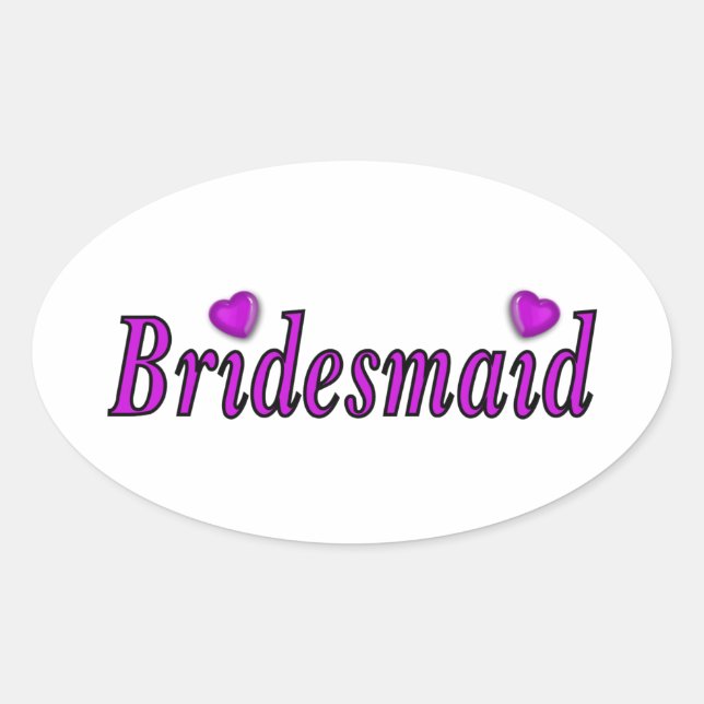Bridesmaid Einfach Liebe Ovaler Aufkleber (Vorderseite)