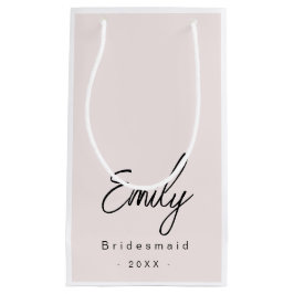 Bridesmaid Elegant Kleine Geschenktasche | Rosa Geschenktüte