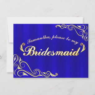 Bridesmaid Elegant Regal Golden Font Invitation