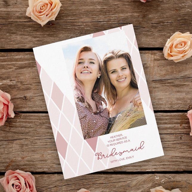 Bridesmaid Elegantes Abstraktes Foto Rosa Vorschla Postkarte (Von Creator hochgeladen)