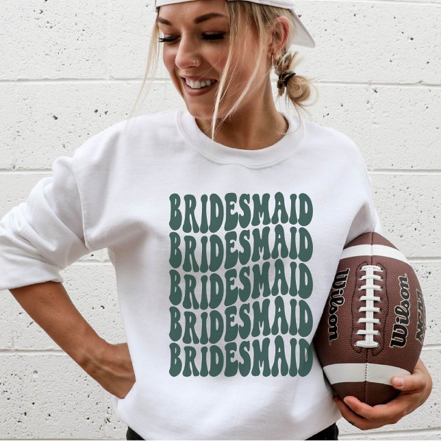 Bridesmaid Emerald Custom Matching Brautparty Sweatshirt (Von Creator hochgeladen)