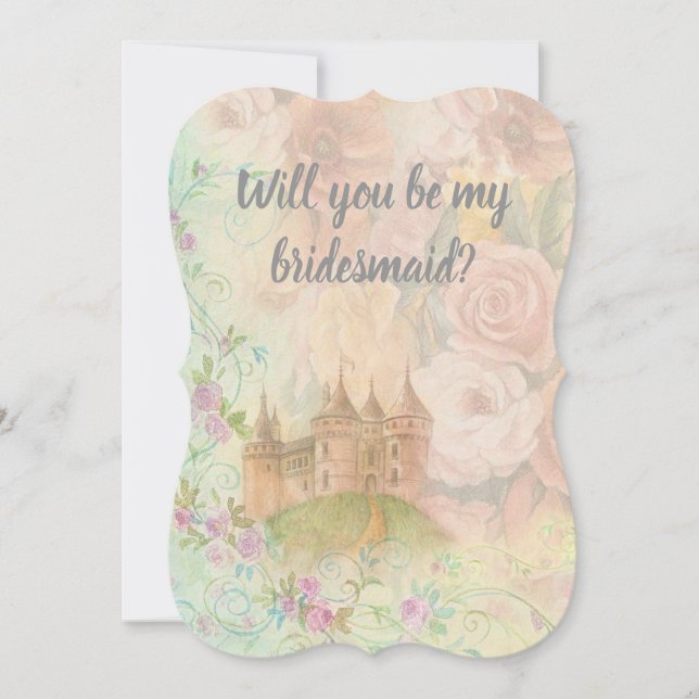 Bridesmaid Fairytale Wedding Botanical Einladung (Vorderseite)