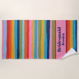 Bridesmaid Farbenfrohe Streifen Muster Strandtuch