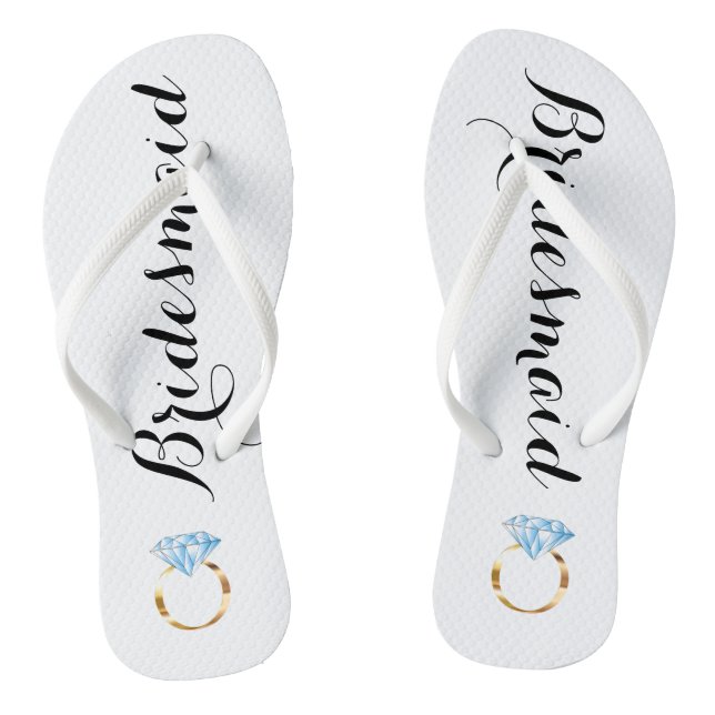Bridesmaid Flip Flops mit Diamantring (Fußbett)