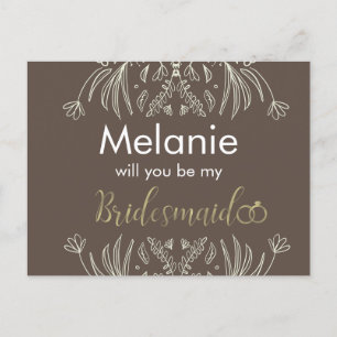 Bridesmaid Floral Gezeichnet Grenzvorschlage Karte