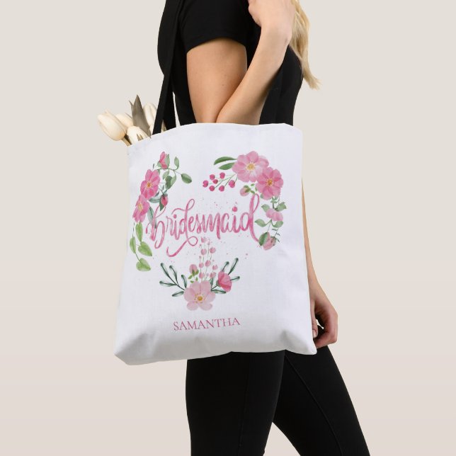 Bridesmaid Floral Personalized Name Tasche (Von Nahem)