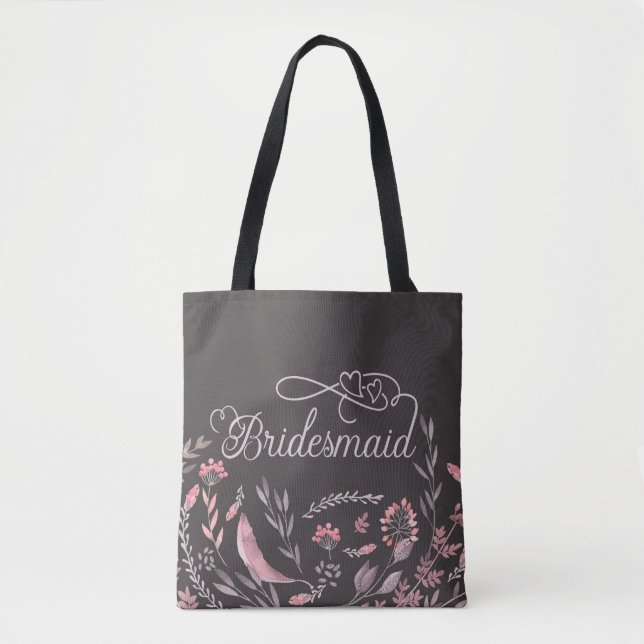 Bridesmaid Floral Wedding Tasche (Vorderseite)