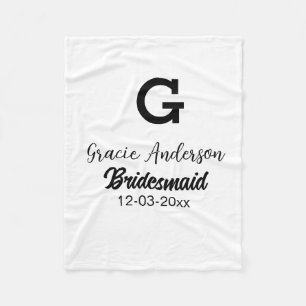 Bridesmaid fügen Name monogramm einfach minimalmod Fleecedecke