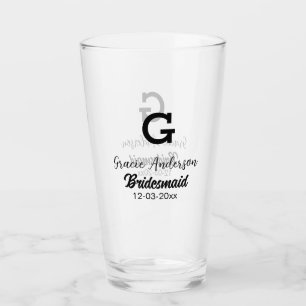 Bridesmaid fügen Name monogramm einfach minimalmod Glas