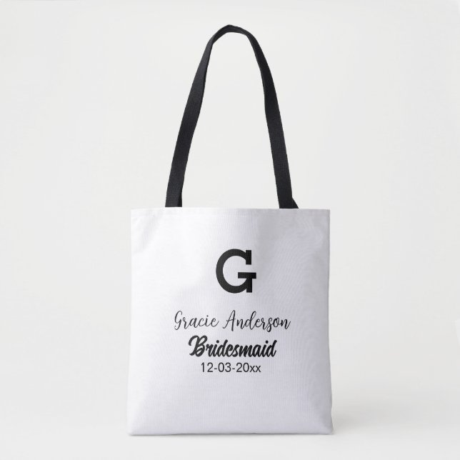 Bridesmaid fügen Name monogramm einfach minimalmod Tasche (Vorderseite)