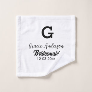 Bridesmaid fügen Name monogramm einfach minimalmod Waschlappen