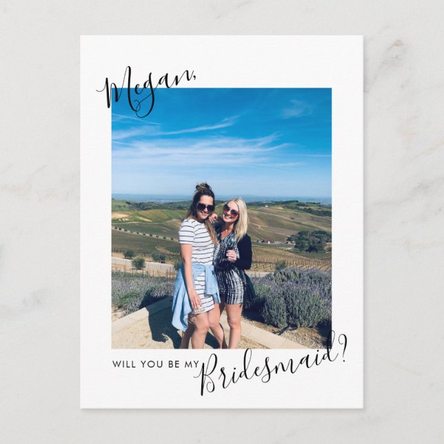 Bridesmaid für Schwarzweiß und Weiß-Foto - Vorschl Postkarte (Vorderseite)