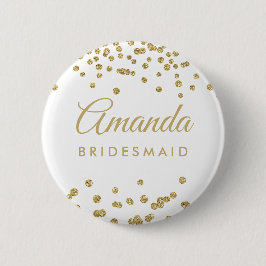 Bridesmaid Gefallen Gold Imitate Glitzer Confetti Button