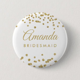 Bridesmaid Gefallen Gold Imitate Glitzer Confetti  Button