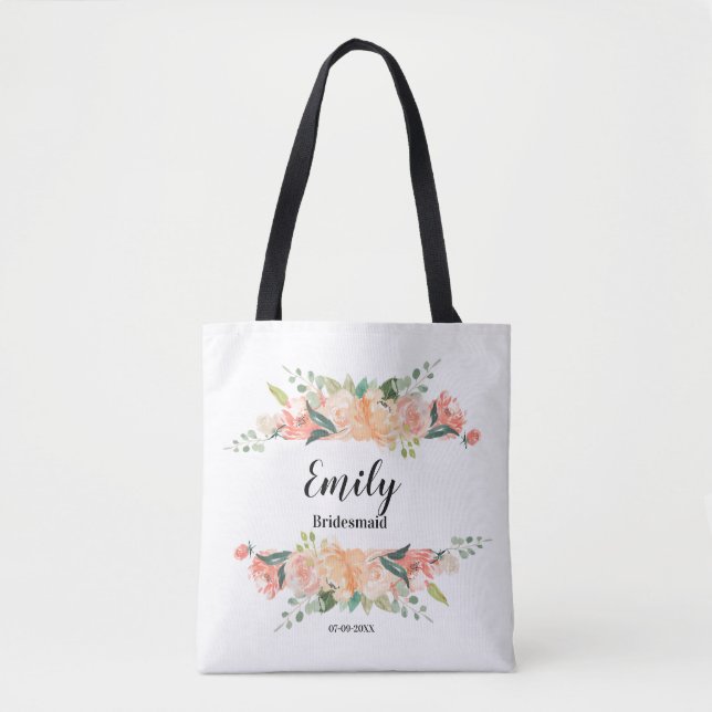 Bridesmaid-Geschenk - Custom Tobag mit Name Tasche (Vorderseite)