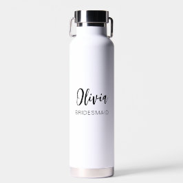 Bridesmaid-Geschenk Modernes Minimalistisches Weiß Trinkflasche