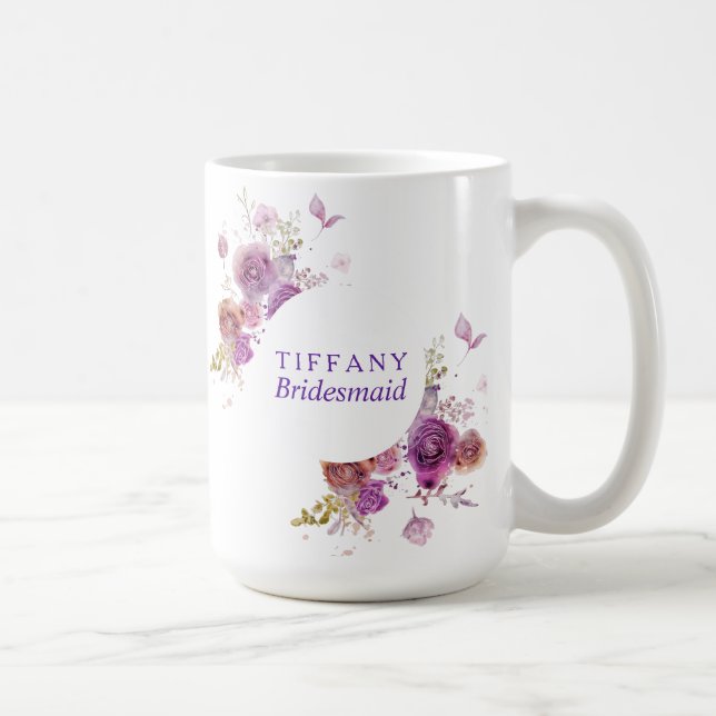 Bridesmaid Geschenk Wasserfarben Kaffeetasse (Rechts)
