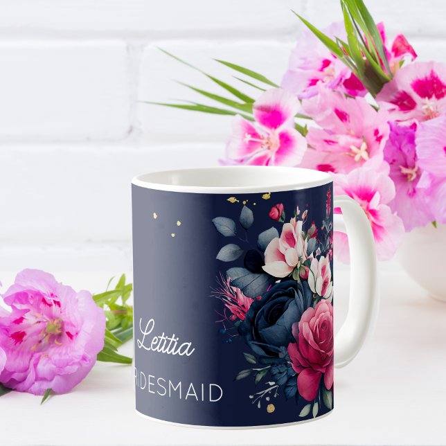 Bridesmaid-Geschenke individuelle Name Marineblau  Kaffeetasse (Von Creator hochgeladen)