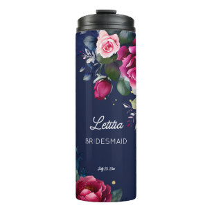 Bridesmaid-Geschenke individuelle Name Marineblau  Thermosbecher