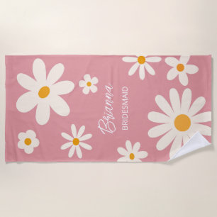 Bridesmaid-Geschenke Retro daisy Wüste rosa Brauch Strandtuch