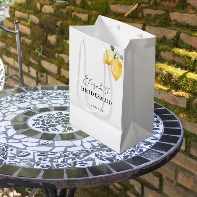 Bridesmaid-Geschenktasche mit farbigen Zitronen un Mittlere Geschenktüte (Von Creator hochgeladen)