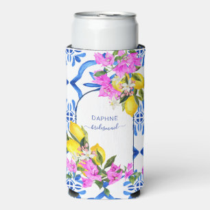 Bridesmaid gibt blauen Fliesen Bougainvilleas Gewo Selters Dosenkühler