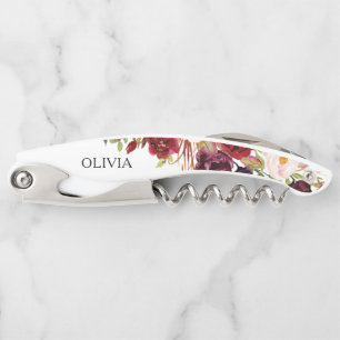 Bridesmaid Gift Cork Screw - Burgundy Marsala Kellnermesser