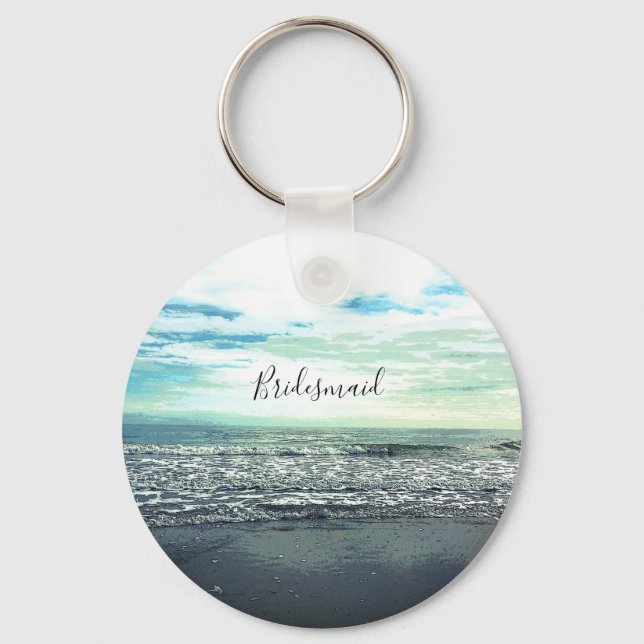 Bridesmaid Gift Gastgeschenk Beach Abstrakt Schlüsselanhänger (Vorderseite)