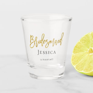 Bridesmaid Gold Script/Name/Hochzeitdatum/Geschenk Schnapsglas