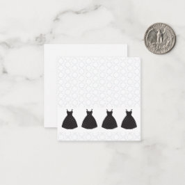 Bridesmaid Gown, Polka Dot Muster Note Card Mitteilungskarte