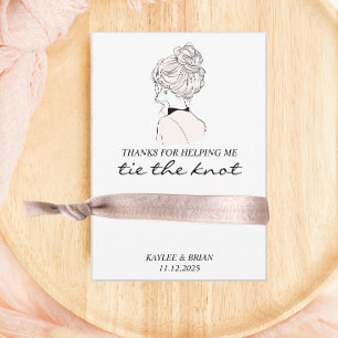 Bridesmaid Haargummi Scrunchie Holder Begleitkarte