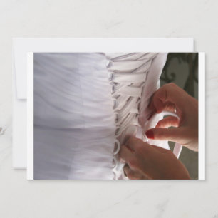 Bridesmaid Hand Schnürung Hochzeitskleid Foto Einladung