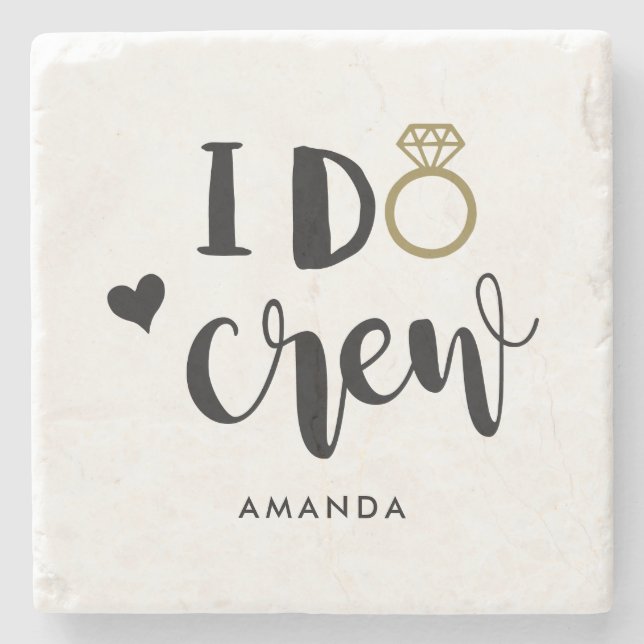 Bridesmaid I Do Crew Black and White Steinuntersetzer (Vorderseite)