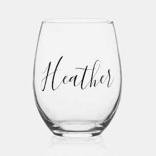 Bridesmaid Individuelle Name Glass Black Weinglas Ohne Stiel