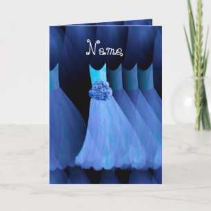 BRIDESMAID Individuelle Name - KABELBLAUE Kleider Einladung